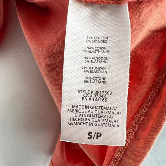 Eri + Ali Anthropologie Ruffle Shoulder Short Sleeve Shirt Orange Size Small - Picture 9 of 11